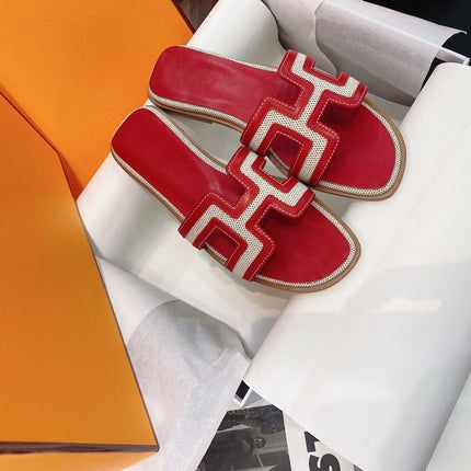 0ran Sandal Red Leather