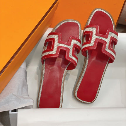 0ran Sandal Red Leather