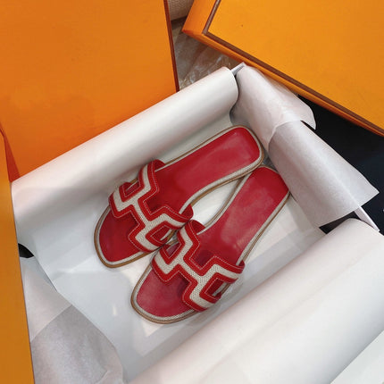 0ran Sandal Red Leather