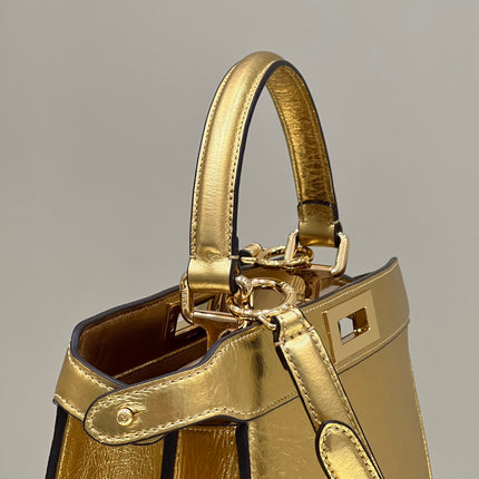 PEEKABOO ISEEU 33 IN GOLD METALLIC CALFSKIN GOLD HARDWARE