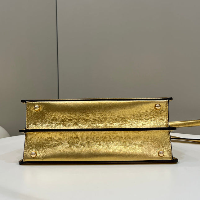 PEEKABOO ISEEU 33 IN GOLD METALLIC CALFSKIN GOLD HARDWARE