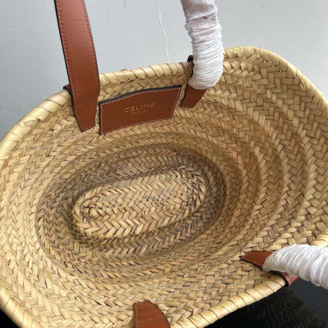 TRIOMPHE 35 BEIGE MOROCCAN RAFFIA FIBERS BAG