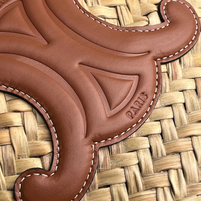 TRIOMPHE 35 BEIGE MOROCCAN RAFFIA FIBERS BAG