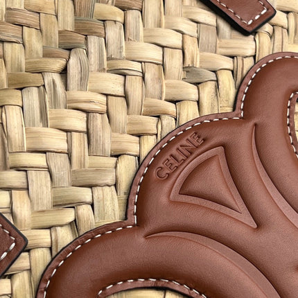 TRIOMPHE 35 BEIGE MOROCCAN RAFFIA FIBERS BAG