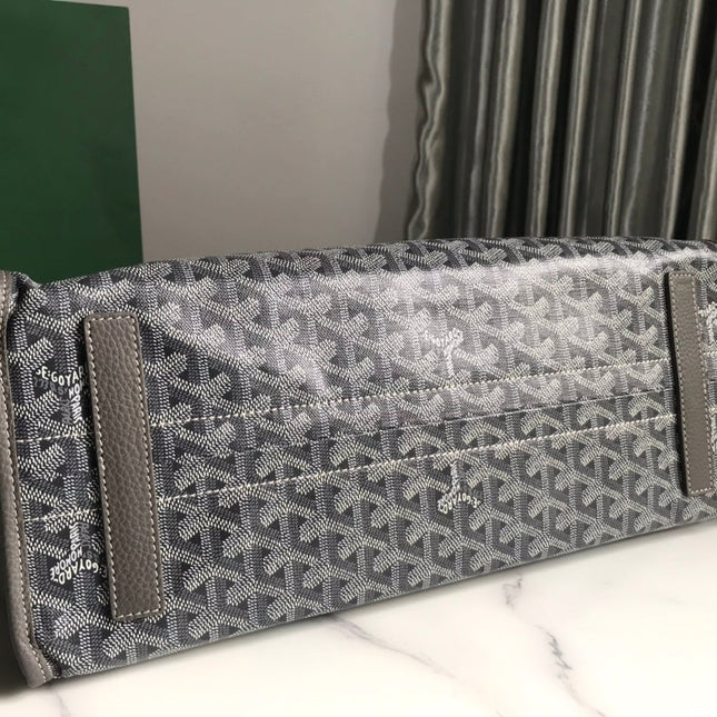 HARDY PM BAG 40 IN GRAY GOYARDINE CANVAS AND TAURILLON LEATHER TRIM