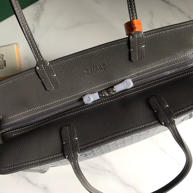 HARDY PM BAG 40 IN GRAY GOYARDINE CANVAS AND TAURILLON LEATHER TRIM