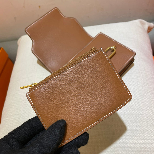 HM RoulisSlim Wallet 12.7 Tan Calfskin Ghw