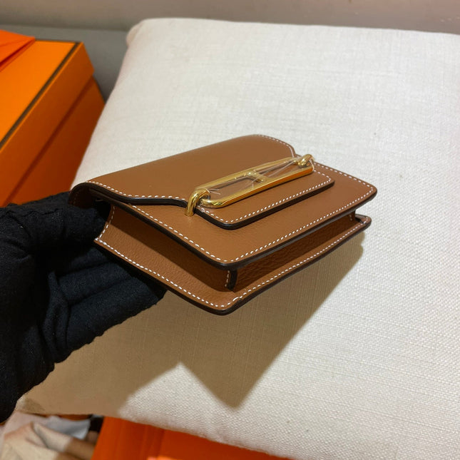 HM RoulisSlim Wallet 12.7 Tan Calfskin Ghw