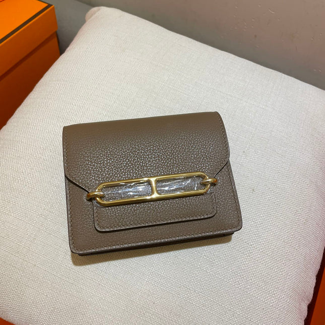 HM RoulisSlim Wallet 12.7 Brown Calfskin Ghw