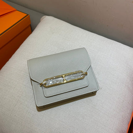 HM RoulisSlim Wallet 12.7 White Calfskin Ghw