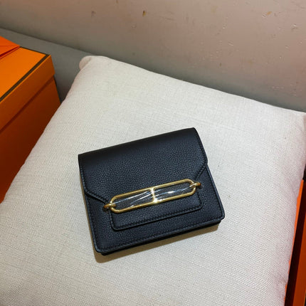 HM RoulisSlim Wallet 12.7 Black Calfskin