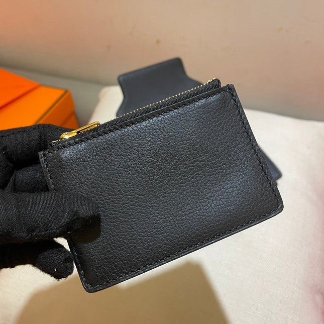 HM RoulisSlim Wallet 12.7 Black Calfskin