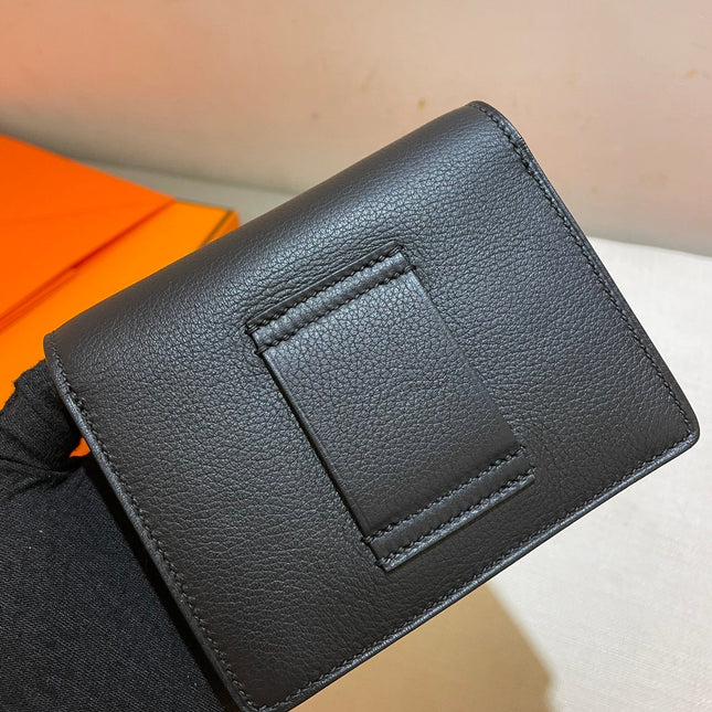 HM RoulisSlim Wallet 12.7 Black Calfskin
