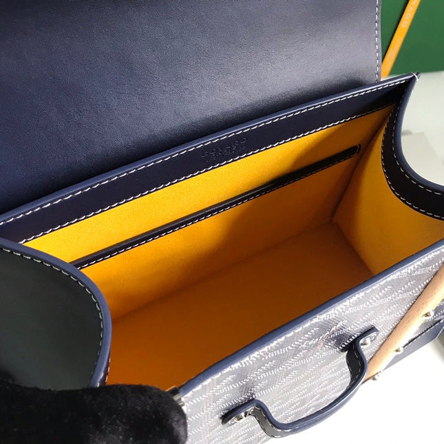 SAÏGON PM BAG 28 IN NAVY BLUE GOYARDINE CANVAS AND CALFSKIN