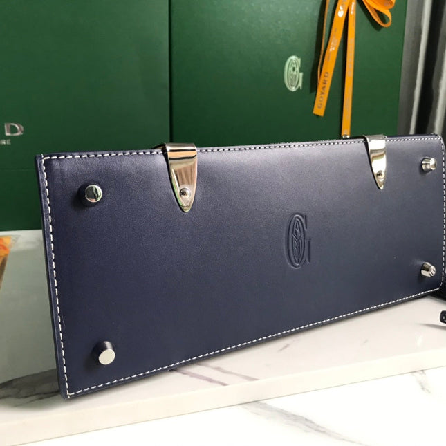 SAÏGON PM BAG 28 IN NAVY BLUE GOYARDINE CANVAS AND CALFSKIN