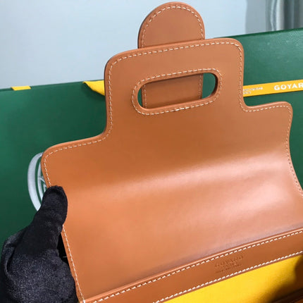 SAÏGON PM BAG 28 IN BROWN GOYARDINE CANVAS AND CALFSKIN