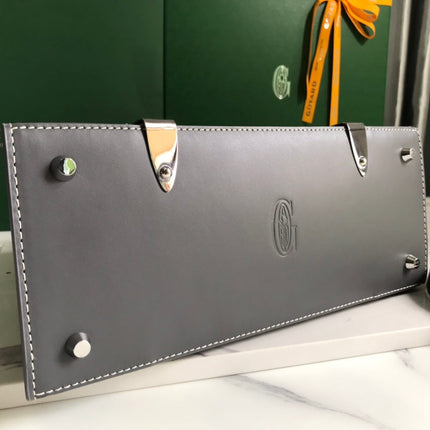 SAÏGON PM BAG 28 IN GREY GOYARDINE CANVAS AND CALFSKIN