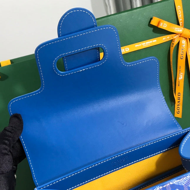 SAÏGON PM BAG 28 IN CURIOUS BLUE GOYARDINE CANVAS AND CALFSKIN