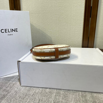 AVA BAG 75MM IN WHITE TRIOMPHE CANVAS AND CALFSKIN