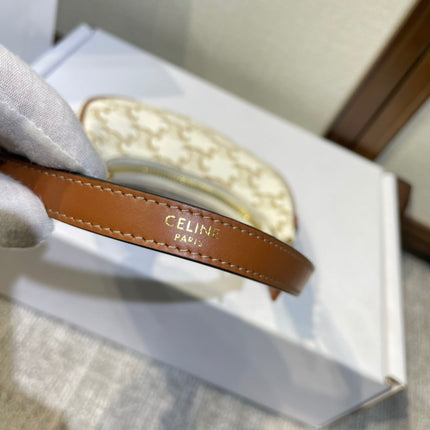 AVA BAG 75MM IN WHITE TRIOMPHE CANVAS AND CALFSKIN