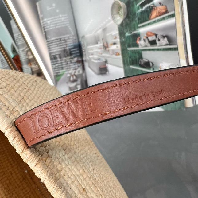 SMALL SQUARE  28 BASKET BAG IN RAFFIA AND CALFSKIN