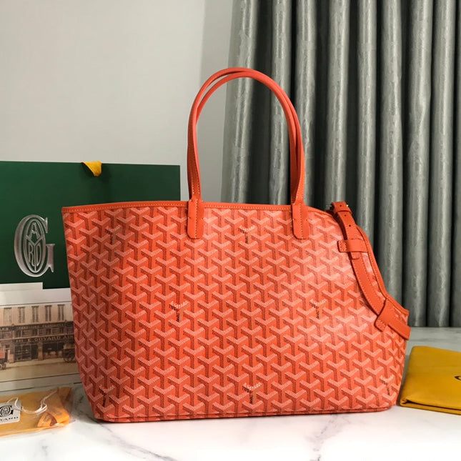 CHIEN GRIS BAG 33 IN ORANGE GOYARDINE CANVAS AND CALFSKIN TRIM