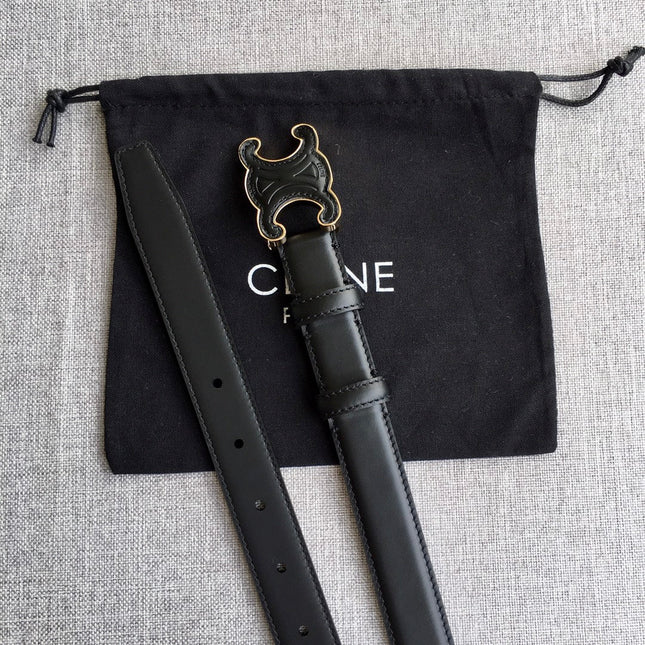 Medium Cuir Triomphe Belt 25mm Black Calfskin