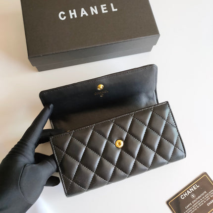 CC CLASSIC LONG PURSE CAVIAR 19 BLACK CALFSKIN