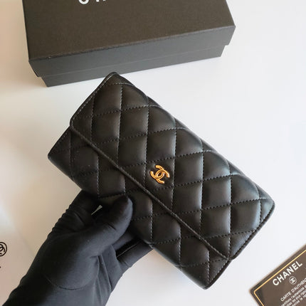 CC CLASSIC LONG PURSE CAVIAR 19 BLACK CALFSKIN