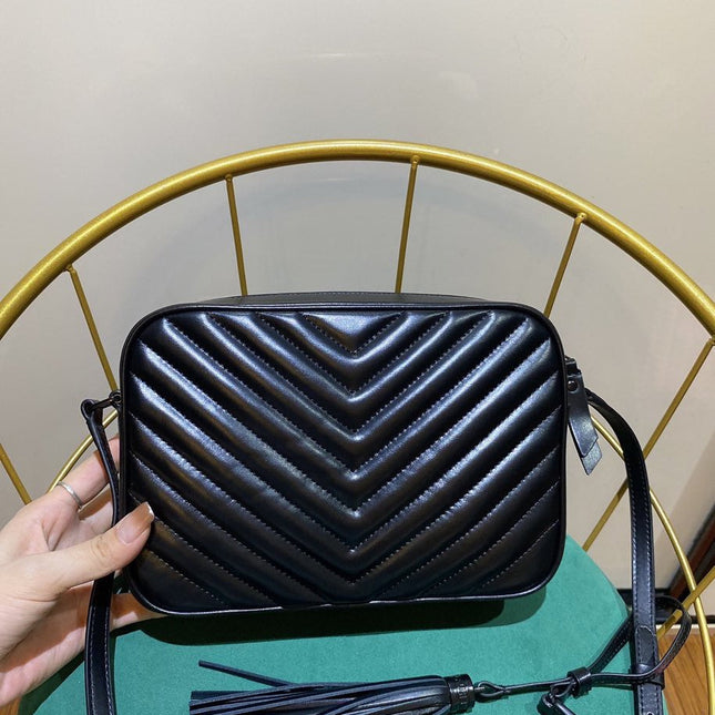 LOU 23 CAMERA BAG IN BLACK QUILTED LEATHER