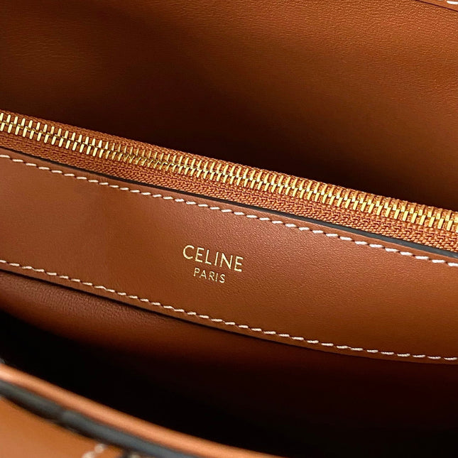 TRIOMPHE 25 BUCKET BAG CINNAMON BROWN CALFSKIN