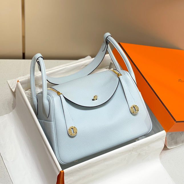 HM LINDY 30 BAG PASTEL BLUE CALFSKIN