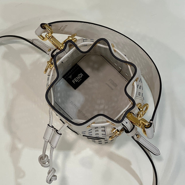 MON TRESOR 19 IN WHITE PERFORATED CALFSKIN