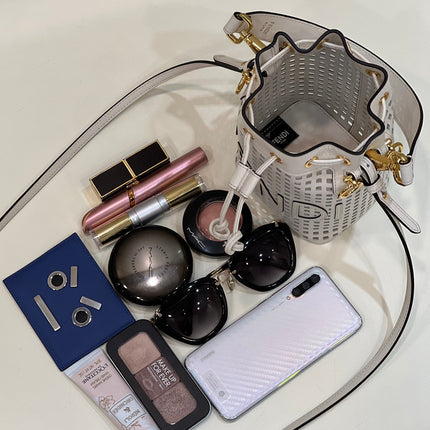 MON TRESOR 19 IN WHITE PERFORATED CALFSKIN