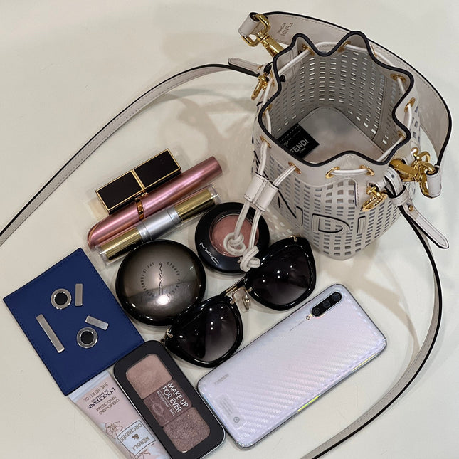 MON TRESOR 19 IN WHITE PERFORATED CALFSKIN