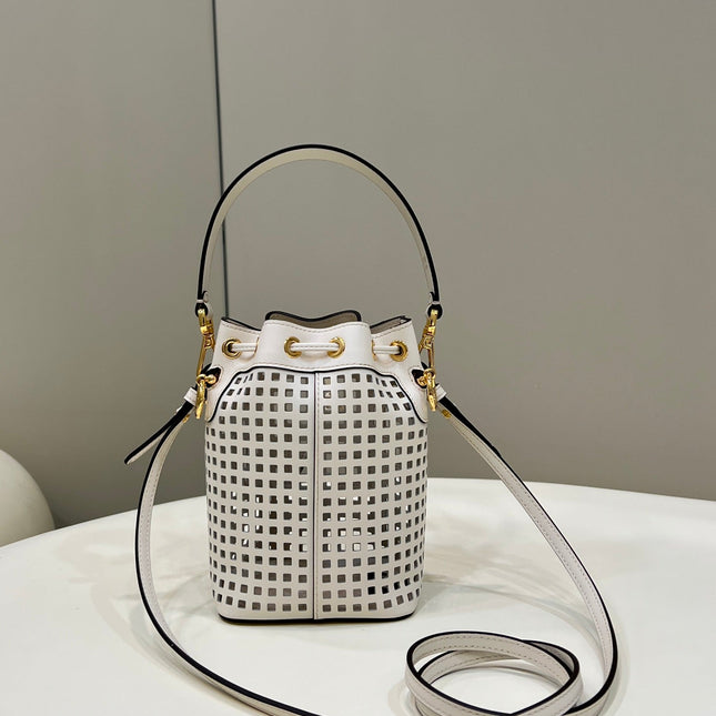 MON TRESOR 19 IN WHITE PERFORATED CALFSKIN