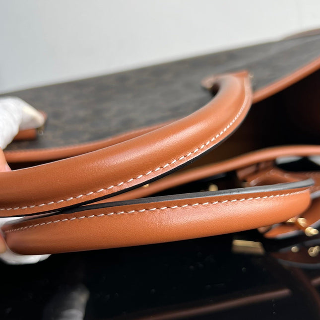 TRIOMPHE CABAS 35 BLACK CALFSKIN TOTE