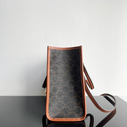 TRIOMPHE CABAS 35 BLACK CALFSKIN TOTE