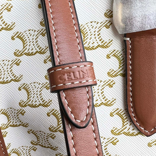 TRIOMPHE CABAS 35 WHITE CREAM CALFSKIN TOTE