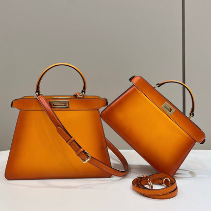 PEEKABOO ISEEU 33 IN ORANGE OMBRE SMOOTH CALFSKIN GOLD HARDWARE