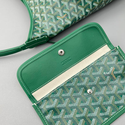 HOBO BOHÈME 34 IN GREEN GOYARDINE CANVAS AND CALFSKIN