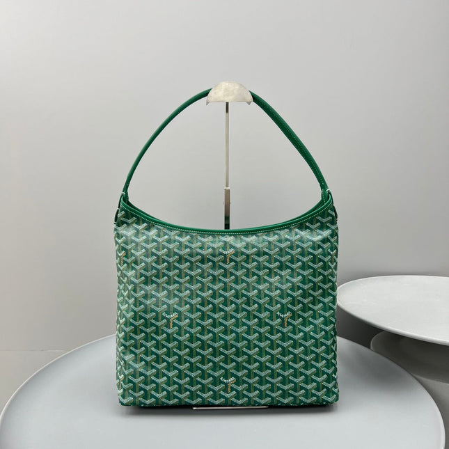 HOBO BOHÈME 34 IN GREEN GOYARDINE CANVAS AND CALFSKIN