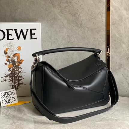 MEDIUM 30 PUZZLE BAG IN BLACK SOFT GRAINED CALFSKIN