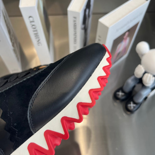 LOUBISHARK SNEAKERS IN BLACK CALFSKIN AND MESH