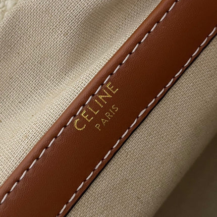 TRIOMPHE 29 FABRIC WHITE BLACK WITH BROWN LOGO