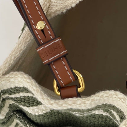 TRIOMPHE 29 FABRIC WHITE BLACK WITH BROWN LOGO