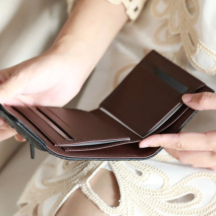 CC FLAP CARD HOLDER 11.5 BLACK GRAINED CALFSKIN GOLD ICON