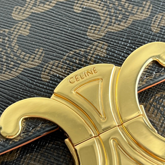 BOX TRIPHOME 22 BLACK PATTERN CALFSKIN BAG