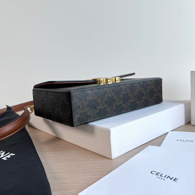 BOX TRIPHOME 22 BLACK PATTERN CALFSKIN BAG