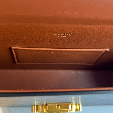 BOX TRIPHOME 22 BLACK PATTERN CALFSKIN BAG